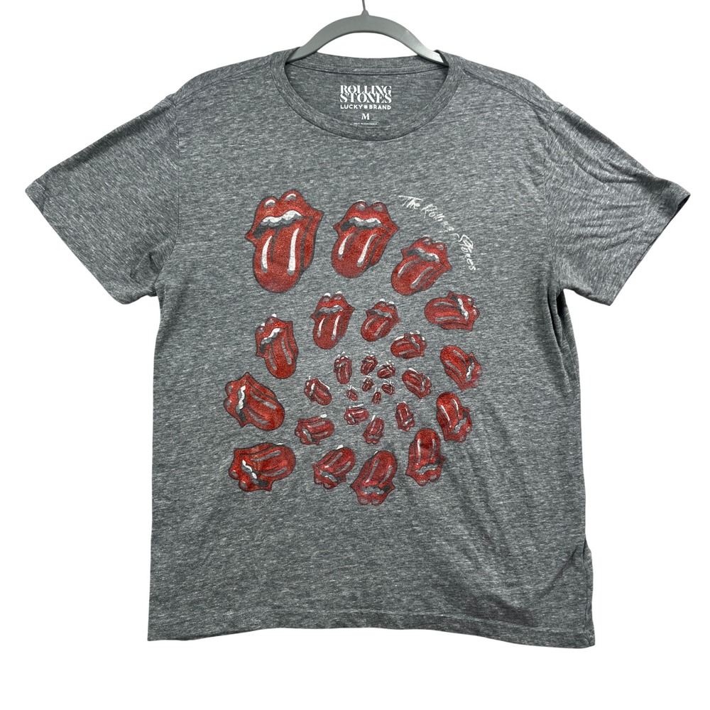 Rolling Stones Lucky Brand Graphic T-Shirt Mens Medium Gray Classic‎ Graphic Tee